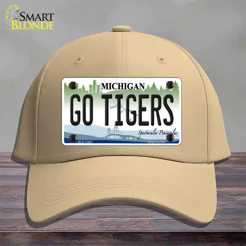 Go Tigers Michigan Novelty License Plate Hat Cotton / Khaki