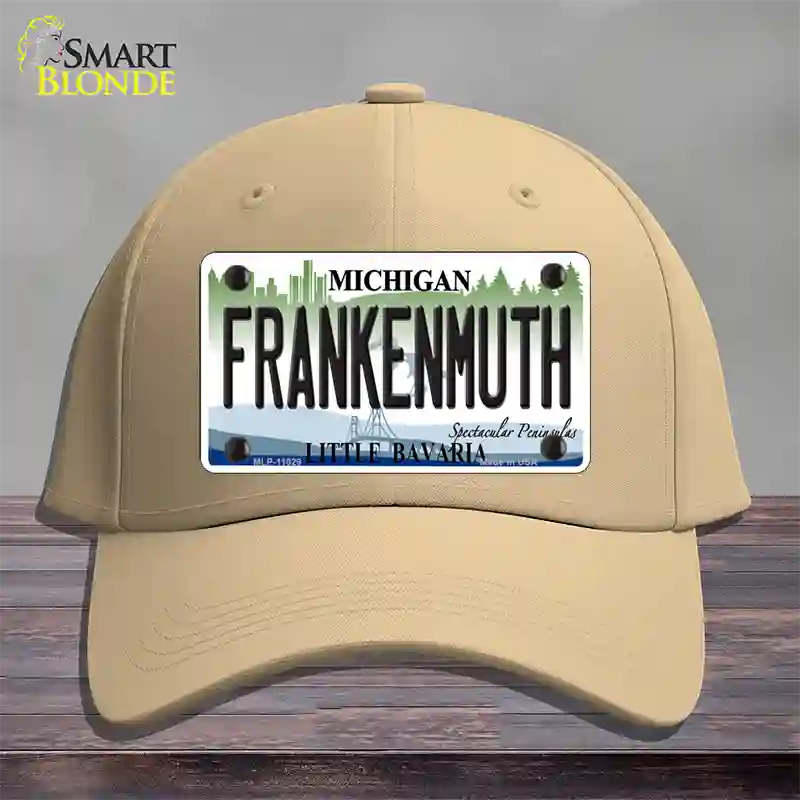 Frankenmuth Michigan Novelty License Plate Hat Cotton / Khaki