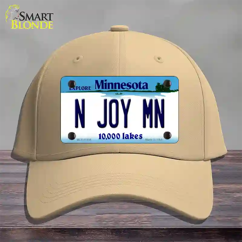 N Joy MN Minnesota Novelty License Plate Hat Cotton / Khaki