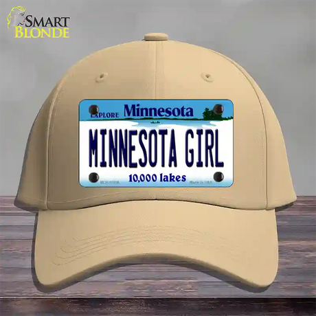 Minnesota Girl Minnesota Novelty License Plate Hat Cotton / Khaki