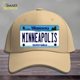 Minneapolis Minnesota State Novelty License Plate Hat Cotton / Khaki