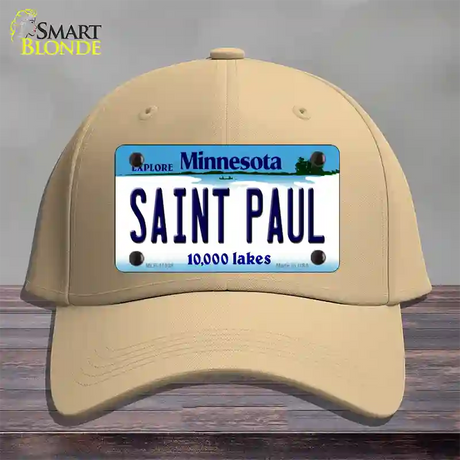 Saint Paul Minnesota State Novelty License Plate Hat Cotton / Khaki