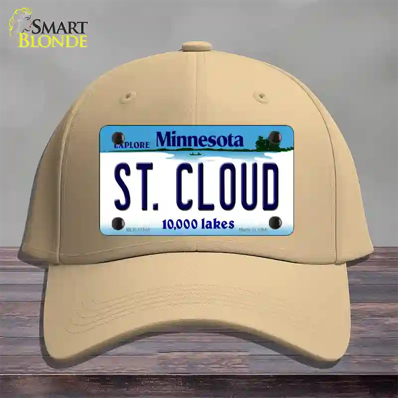 St Cloud Minnesota State Novelty License Plate Hat Cotton / Khaki