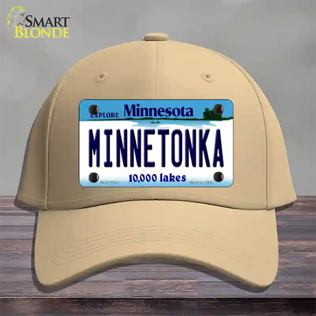 Minnetonka Minnesota State Novelty License Plate Hat Cotton / Khaki