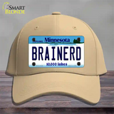 Brainerd Minnesota State Novelty License Plate Hat Cotton / Khaki