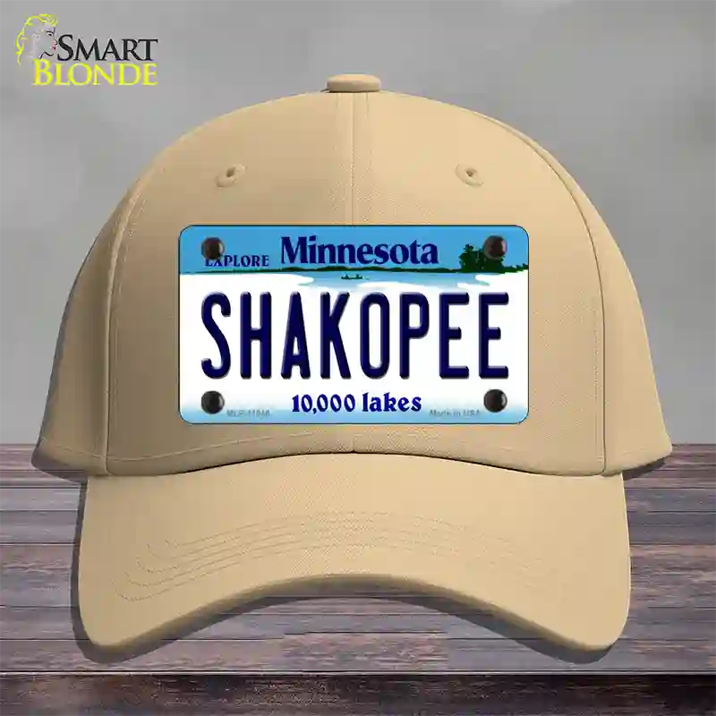 Shakopee Minnesota State Novelty License Plate Hat Cotton / Khaki