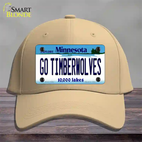 Go Timberwolves Minnesota State Novelty License Plate Hat Cotton / Khaki