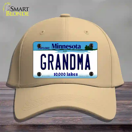 Grandma Minnesota State Novelty License Plate Hat Cotton / Khaki