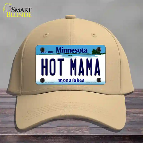 Hot Mama Minnesota State Novelty License Plate Hat Cotton / Khaki