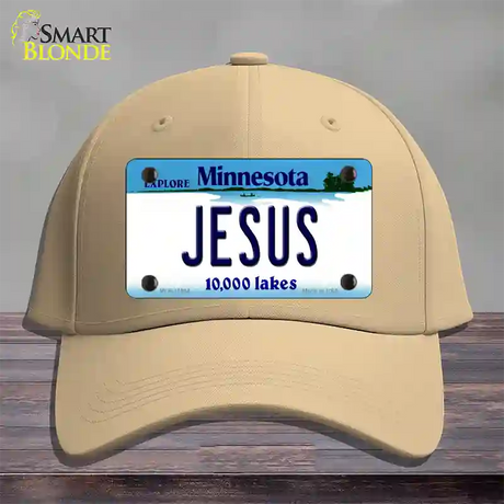 Jesus Minnesota State Novelty License Plate Hat Cotton / Khaki