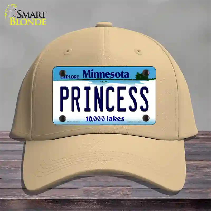 Princess Minnesota State Novelty License Plate Hat Cotton / Khaki