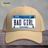 Bad Girl Minnesota State Novelty License Plate Hat Cotton / Khaki