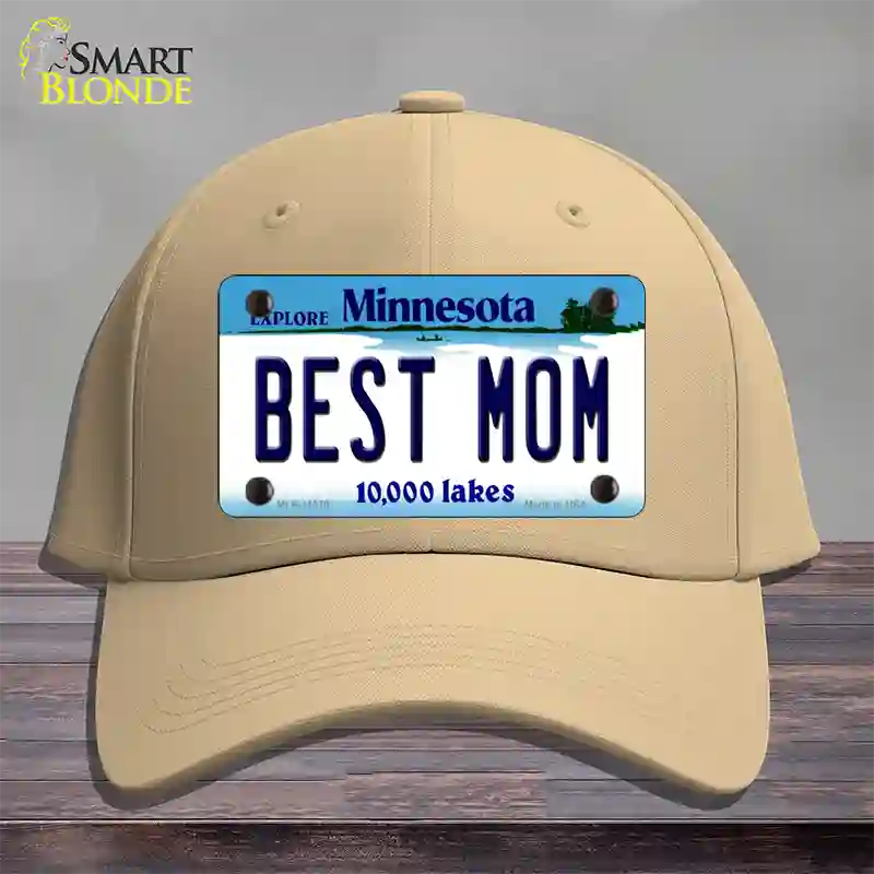 Best Mom Minnesota State Novelty License Plate Hat Cotton / Khaki