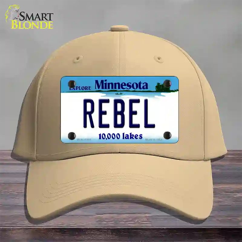 Rebel Minnesota State Novelty License Plate Hat Cotton / Khaki