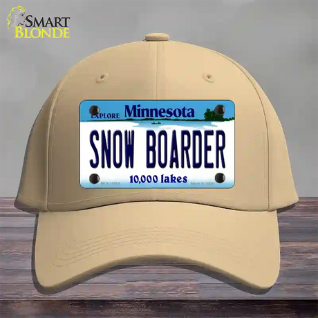 Snow Boarder Minnesota State Novelty License Plate Hat Cotton / Khaki