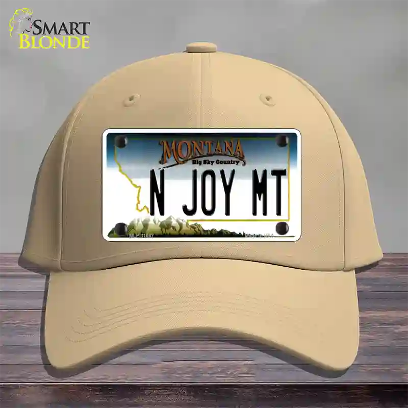 N Joy MT Montana State Novelty License Plate Hat Cotton / Khaki