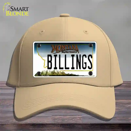 Billings Montana State Novelty License Plate Hat Cotton / Khaki