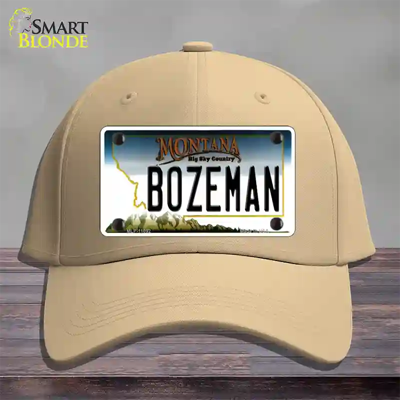 Bozeman Montana State Novelty License Plate Hat Cotton / Khaki