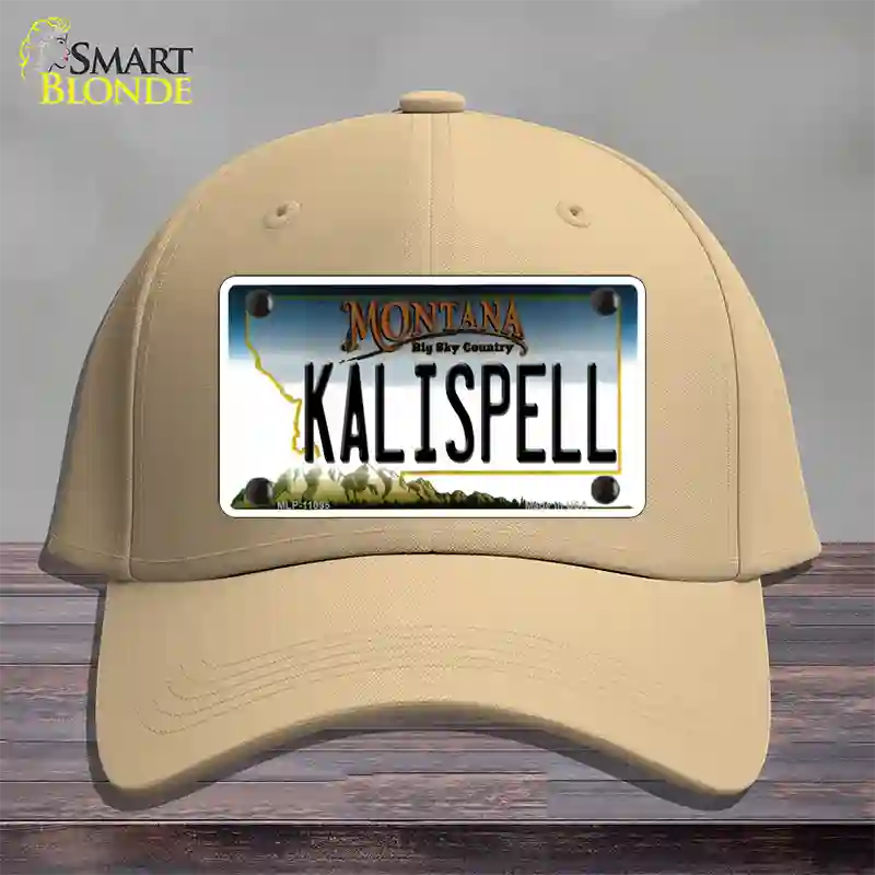 Kalispell Montana State Novelty License Plate Hat Cotton / Khaki