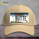 Butte Montana State Novelty License Plate Hat Cotton / Khaki