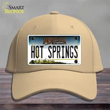 Hot Springs Montana State Novelty License Plate Hat Cotton / Khaki