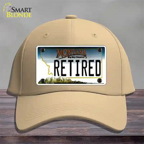 Retired Montana State Novelty License Plate Hat Cotton / Khaki