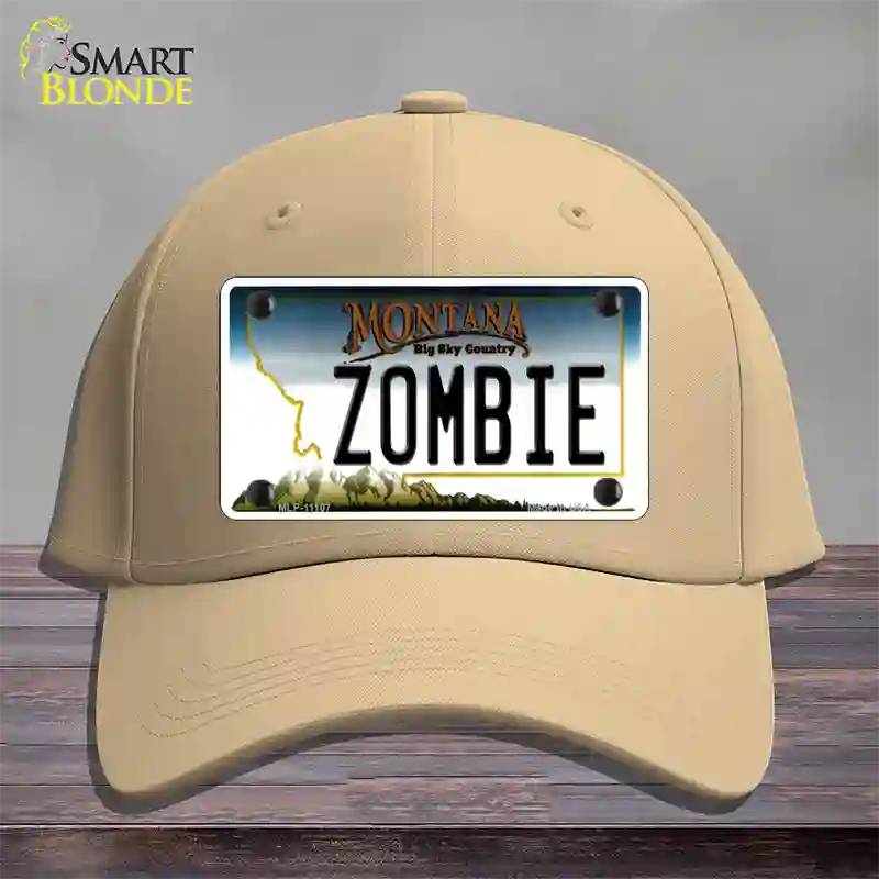 Zombie Montana State Novelty License Plate Hat Cotton / Khaki