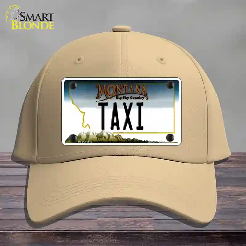 Taxi Montana State Novelty License Plate Hat Cotton / Khaki