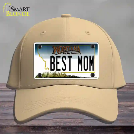 Best Mom Montana State Novelty License Plate Hat Cotton / Khaki