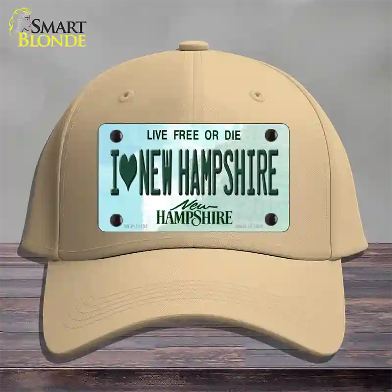 I Love New Hampshire State Novelty License Plate Hat Cotton / Khaki