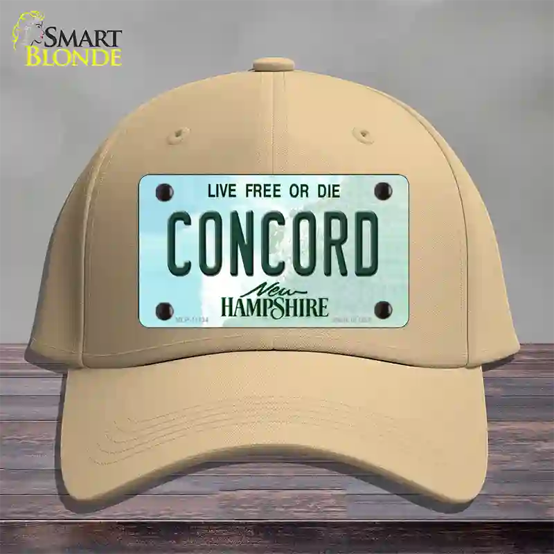 Concord New Hampshire State Novelty License Plate Hat Cotton / Khaki