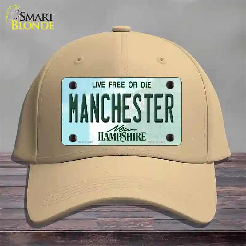 Manchester New Hampshire State Novelty License Plate Hat Cotton / Khaki