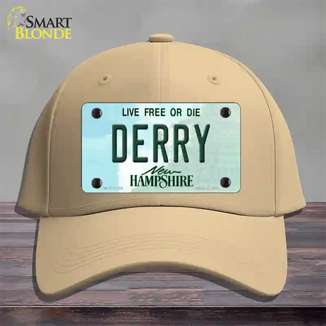 Derry New Hampshire State Novelty License Plate Hat Cotton / Khaki