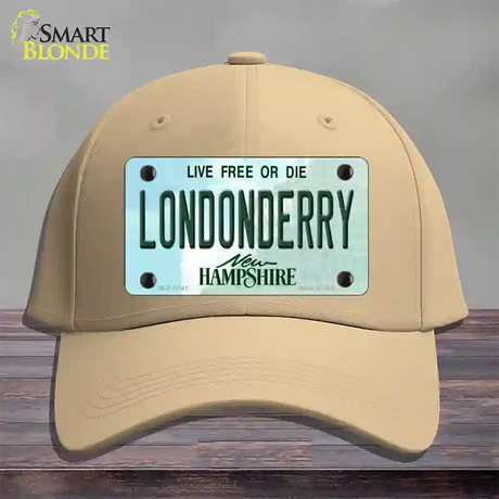 Londonderry New Hampshire State Novelty License Plate Hat Cotton / Khaki