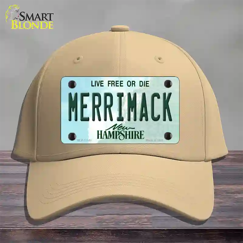 Merrimack New Hampshire State Novelty License Plate Hat Cotton / Khaki