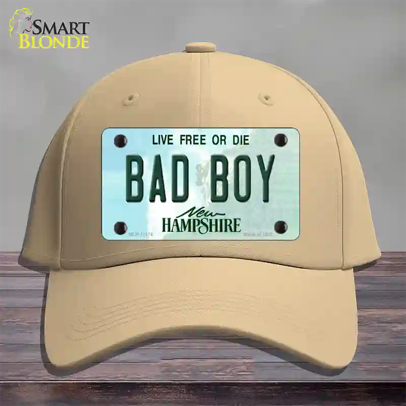 Bad Boy New Hampshire State Novelty License Plate Hat Cotton / Khaki