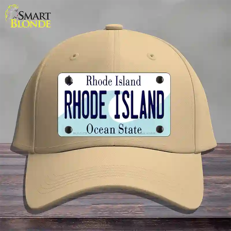 Rhode Island State Novelty License Plate Hat Cotton / Khaki