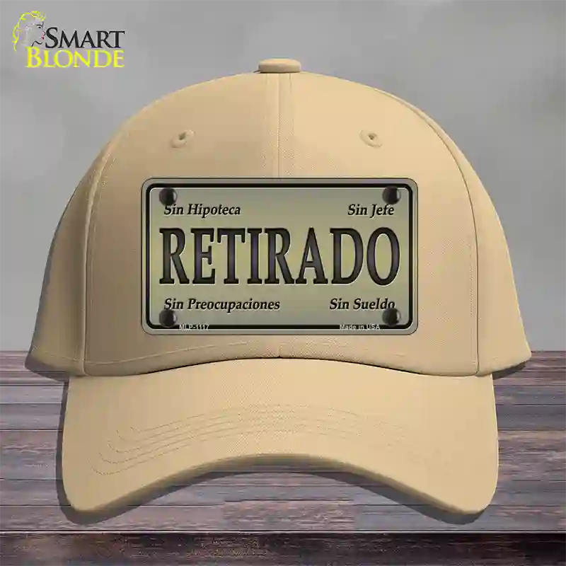 Retirado Novelty License Plate Hat Cotton / Khaki