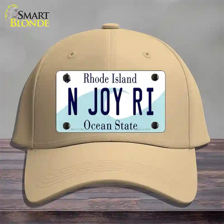 N Joy RI Rhode Island State Novelty License Plate Hat Cotton / Khaki