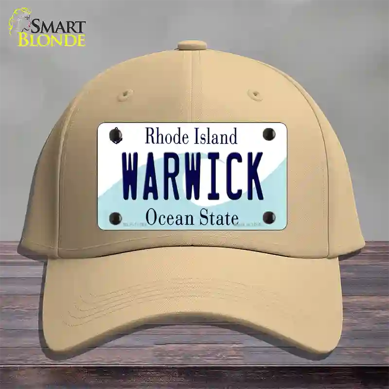 Warwick Rhode Island State Novelty License Plate Hat Cotton / Khaki