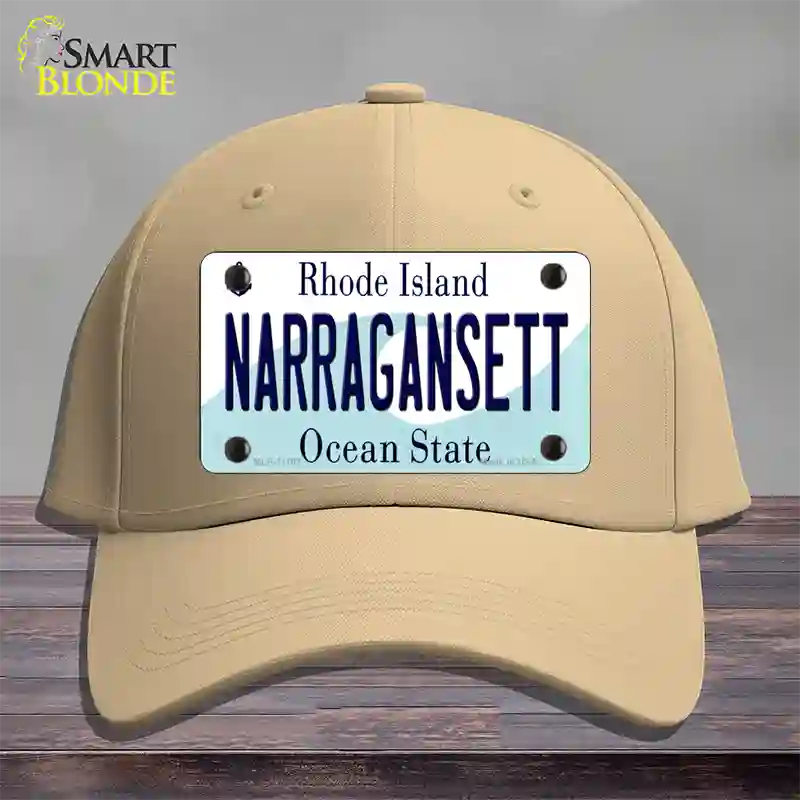 Narragansett Rhode Island State Novelty License Plate Hat Cotton / Khaki