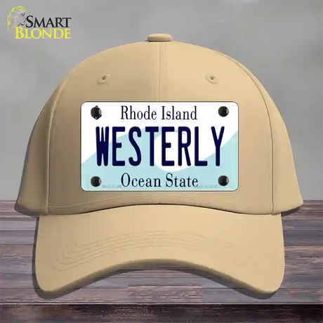 Westerly Rhode Island State Novelty License Plate Hat Cotton / Khaki