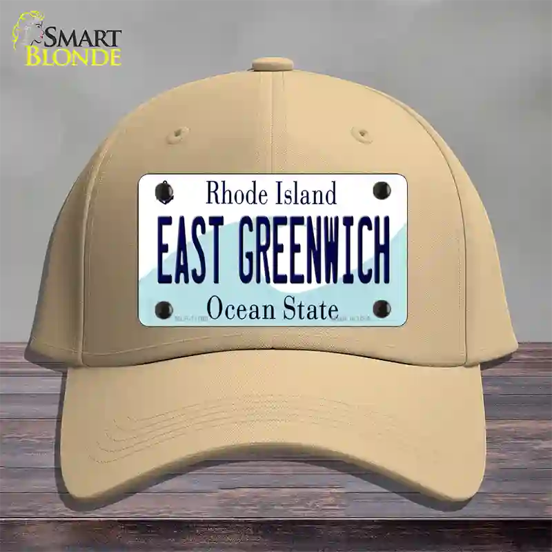 East Greenwich Rhode Island State Novelty License Plate Hat Cotton / Khaki