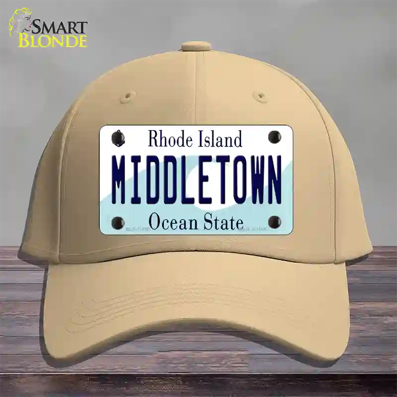 Middletown Rhode Island State Novelty License Plate Hat Cotton / Khaki