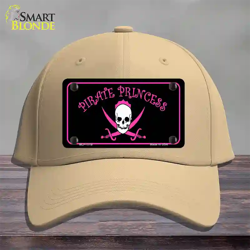 Pirate Princess Novelty License Plate Hat Cotton / Khaki