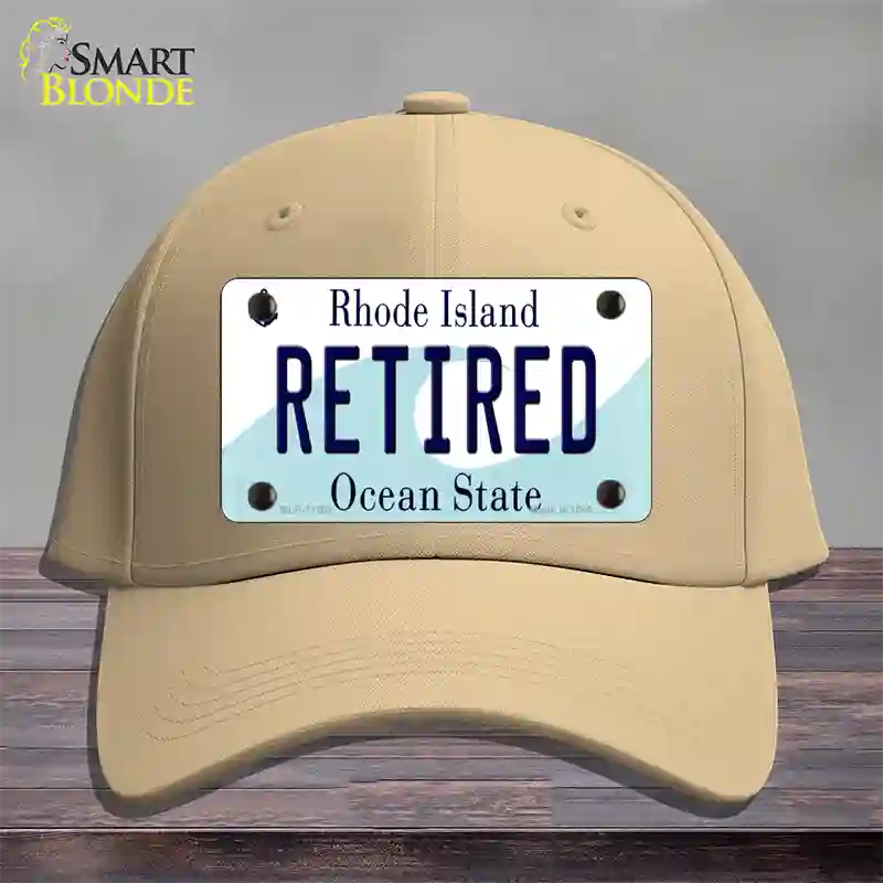 Retired Rhode Island State Novelty License Plate Hat Cotton / Khaki