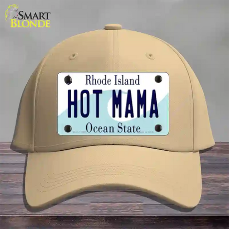 Hot Mama Rhode Island State Novelty License Plate Hat Cotton / Khaki