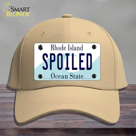 Spoiled Rhode Island State Novelty License Plate Hat Cotton / Khaki