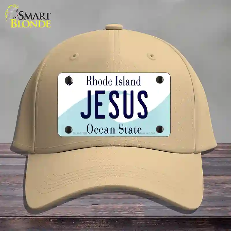 Jesus Rhode Island State Novelty License Plate Hat Cotton / Khaki