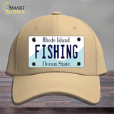 Fishing Rhode Island State Novelty License Plate Hat Cotton / Khaki